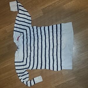 Nautica striped sweater with anchor zipper pull